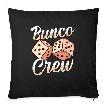 Amusez-vous avec la conception du jeu Bunco Crew Dice - Housse de coussin décorative 45 x 45 cm - noir - Devant