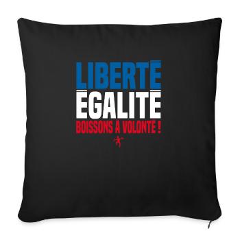 FREEDOM, EQUALITY, UNLIMITED DRINKS! - Sofa pillowcase 17,3'' x 17,3'' (45 x 45 cm) - black - Front