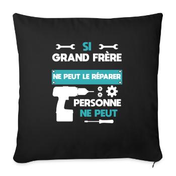 Big Brother DIY Handyman Humor - Sofa pillowcase 17,3'' x 17,3'' (45 x 45 cm) - black - Front