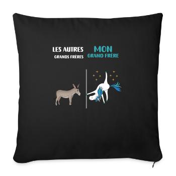 Big Brother Unicorn Funny Humor - Sofa pillowcase 17,3'' x 17,3'' (45 x 45 cm) - black - Front