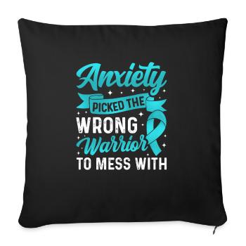 Teal Ribbon PTSD Stress Angststörung - Sofakissenbezug 45 x 45 cm - Schwarz - Vorne