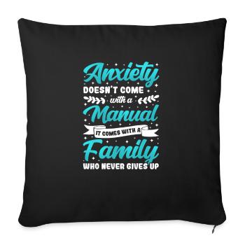 Teal Ribbon PTSD Stress Anxiety Disorder - Sofa pillowcase 17,3'' x 17,3'' (45 x 45 cm) - black - Front