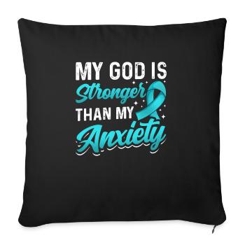 Teal Ribbon PTSD Stress Angststörung - Sofakissenbezug 45 x 45 cm - Schwarz - Vorne