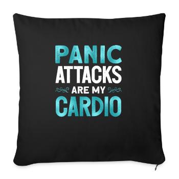 Teal Ribbon PTSD Stress Angststörung - Sofakissenbezug 45 x 45 cm - Schwarz - Vorne