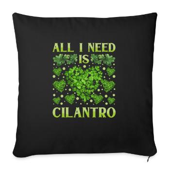 Coriander Day Coriander Hater Coriander - Sofa pillowcase 17,3'' x 17,3'' (45 x 45 cm) - black - Front