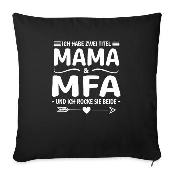 Medical Specialist Care Two Titles Mama und MFA - Sofa pillowcase 17,3'' x 17,3'' (45 x 45 cm) - black - Front