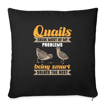 Oiseau de caille - Housse de coussin décorative 45 x 45 cm - noir - Devant