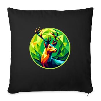 Hirsch - Sofakissenbezug 45 x 45 cm - Schwarz - Vorne