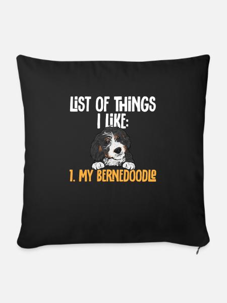 Bernedoodle Hund - Sofakissenbezug 45 x 45 cm - Schwarz