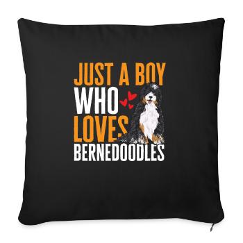 Bernedoodle Dog - Sofa pillowcase 17,3'' x 17,3'' (45 x 45 cm) - black - Front