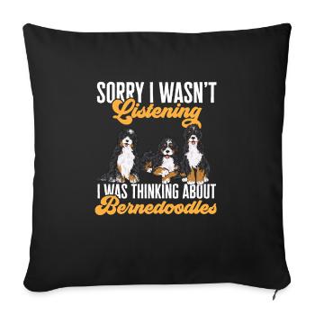 Bernedoodle Dog - Sofa pillowcase 17,3'' x 17,3'' (45 x 45 cm) - black - Front