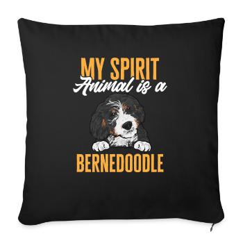Bernedoodle Hund - Sofakissenbezug 45 x 45 cm - Schwarz - Vorne