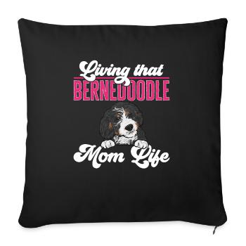 Bernedoodle Hund - Sofakissenbezug 45 x 45 cm - Schwarz - Vorne