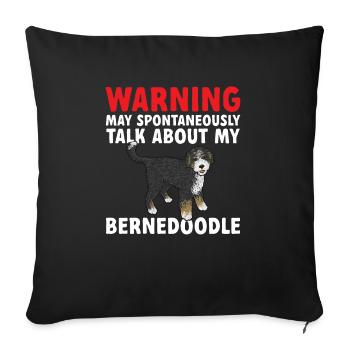 Bernedoodle Hund - Sofakissenbezug 45 x 45 cm - Schwarz - Vorne