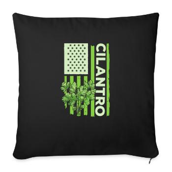 Coriander Day Coriander Hater Coriander - Sofa pillowcase 17,3'' x 17,3'' (45 x 45 cm) - black - Front