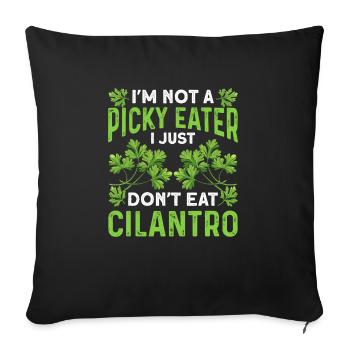 Coriander Day Coriander Hater Coriander - Sofa pillowcase 17,3'' x 17,3'' (45 x 45 cm) - black - Front