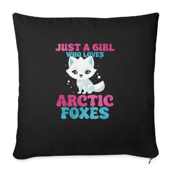 Niedliches Polarfuchs-Geschenk - Sofakissenbezug 45 x 45 cm - Schwarz - Vorne