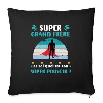 Big Brother Super Power Super Big Brother - Sofa pillowcase 17,3'' x 17,3'' (45 x 45 cm) - black - Front