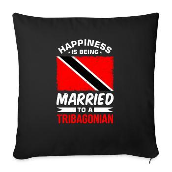 Le bonheur, c’est être marié à un tribagonien - Housse de coussin décorative 45 x 45 cm - noir - Devant