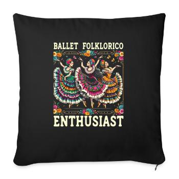 Ballett Folklorico Tänzerin Mexiko Mexikanischer Tanz - Sofakissenbezug 45 x 45 cm - Schwarz - Vorne
