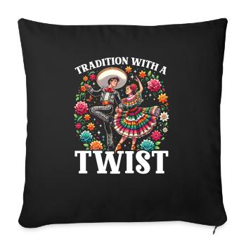 Ballett Folklorico Tänzerin Mexiko Mexikanischer Tanz - Sofakissenbezug 45 x 45 cm - Schwarz - Vorne