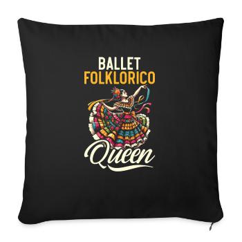 Ballett Folklorico Tänzerin Mexiko Mexikanischer Tanz - Sofakissenbezug 45 x 45 cm - Schwarz - Vorne