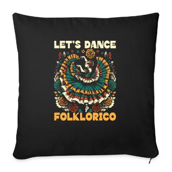 Ballet Folklorico Danseur Mexique Danse mexicaine - Housse de coussin décorative 45 x 45 cm - noir - Devant