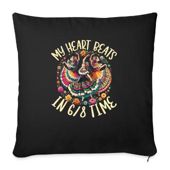 Ballet Folklorico Dancer Mexico Mexican Dance - Sofa pillowcase 17,3'' x 17,3'' (45 x 45 cm) - black - Front