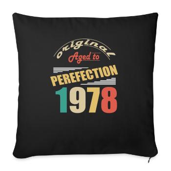 I'm 46 years old | I was born in 1978 - birth - Sofa pillowcase 17,3'' x 17,3'' (45 x 45 cm) - black - Front