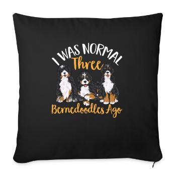 Bernedoodle Hund - Sofakissenbezug 45 x 45 cm - Schwarz - Vorne
