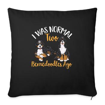 Bernedoodle Dog - Sofa pillowcase 17,3'' x 17,3'' (45 x 45 cm) - black - Front