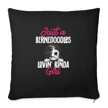 Bernedoodle Dog - Sofa pillowcase 17,3'' x 17,3'' (45 x 45 cm) - black - Front