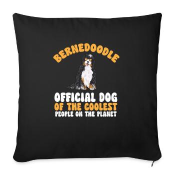Bernedoodle Hund - Sofakissenbezug 45 x 45 cm - Schwarz - Vorne