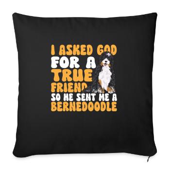 Bernedoodle Dog - Sofa pillowcase 17,3'' x 17,3'' (45 x 45 cm) - black - Front