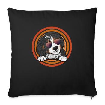Bernedoodle Dog - Sofa pillowcase 17,3'' x 17,3'' (45 x 45 cm) - black - Front