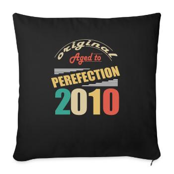 I'm 14 years old | I was born in 2010 - birth - Sofa pillowcase 17,3'' x 17,3'' (45 x 45 cm) - black - Front