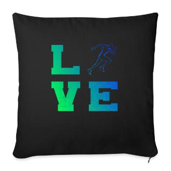 Course à pied Jogging Hommes Jogging Course à pied Cross Country - Housse de coussin décorative 45 x 45 cm - noir - Devant