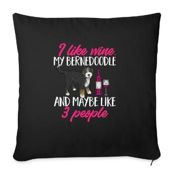 Bernedoodle Dog - Sofa pillowcase 17,3'' x 17,3'' (45 x 45 cm) - black - Front