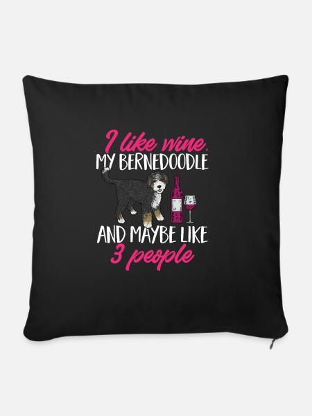 Bernedoodle Hund - Sofakissenbezug 45 x 45 cm - Schwarz