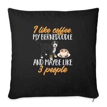 Bernedoodle Dog - Sofa pillowcase 17,3'' x 17,3'' (45 x 45 cm) - black - Front