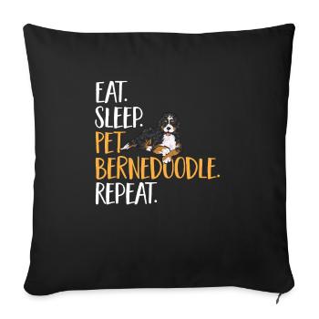Bernedoodle Dog - Sofa pillowcase 17,3'' x 17,3'' (45 x 45 cm) - black - Front