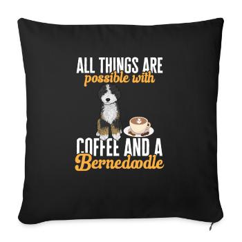 Bernedoodle Dog - Sofa pillowcase 17,3'' x 17,3'' (45 x 45 cm) - black - Front