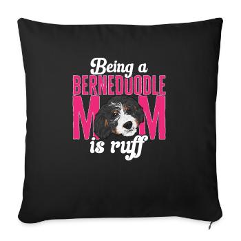 Bernedoodle Hund - Sofakissenbezug 45 x 45 cm - Schwarz - Vorne