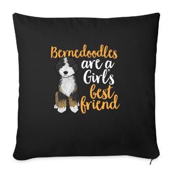 Bernedoodle Hund - Sofakissenbezug 45 x 45 cm - Schwarz - Vorne