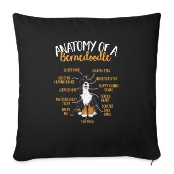 Bernedoodle Dog - Sofa pillowcase 17,3'' x 17,3'' (45 x 45 cm) - black - Front