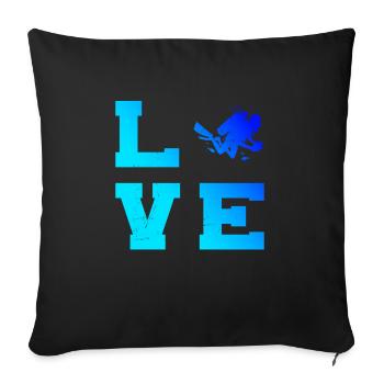 Diver Scuba Diver Scuba Diver Scuba Diving - Sofa pillowcase 17,3'' x 17,3'' (45 x 45 cm) - black - Front