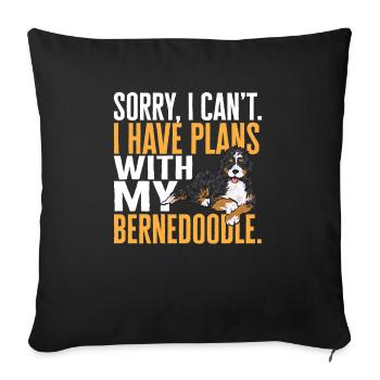 Bernedoodle Hund - Sofakissenbezug 45 x 45 cm - Schwarz - Vorne