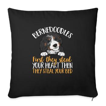 Bernedoodle Dog - Sofa pillowcase 17,3'' x 17,3'' (45 x 45 cm) - black - Front