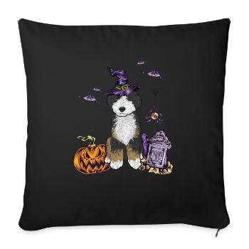 Bernedoodle Dog - Sofa pillowcase 17,3'' x 17,3'' (45 x 45 cm) - black - Front