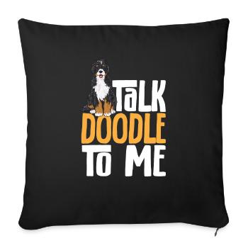 Bernedoodle Hund - Sofakissenbezug 45 x 45 cm - Schwarz - Vorne